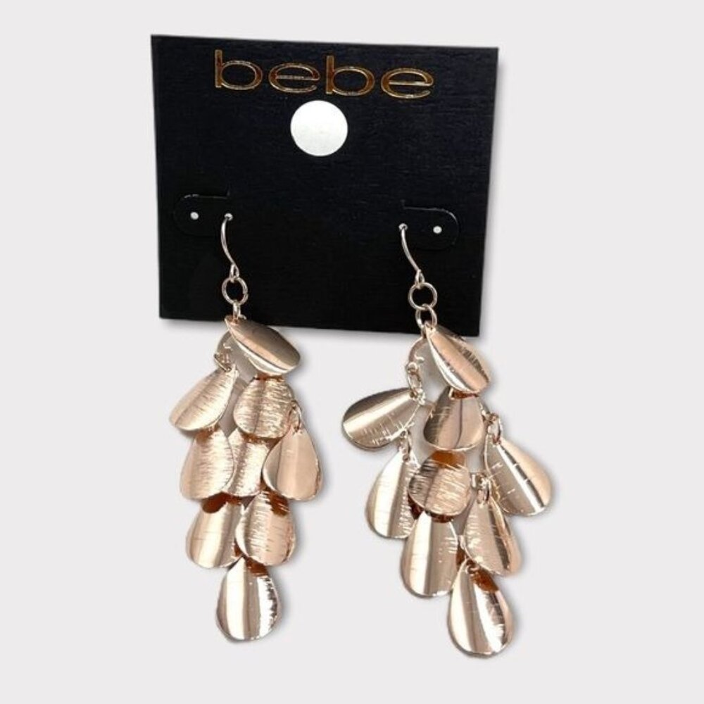 4/$20 SALE 🛒Bebe rose gold tone layered drop earrings